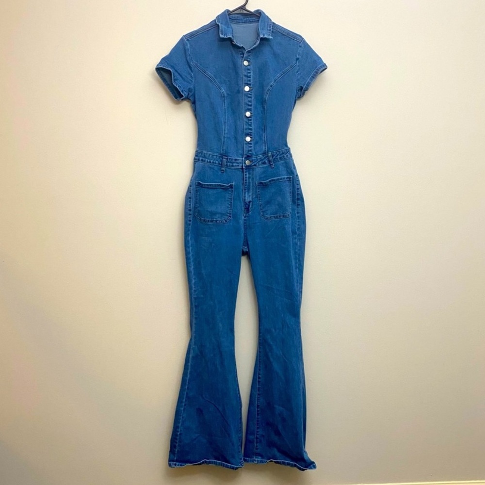 Denim Flare Jumpsuit